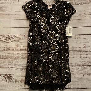 LuLaRoe Kids Dress with Black and Gold & Purple Design
